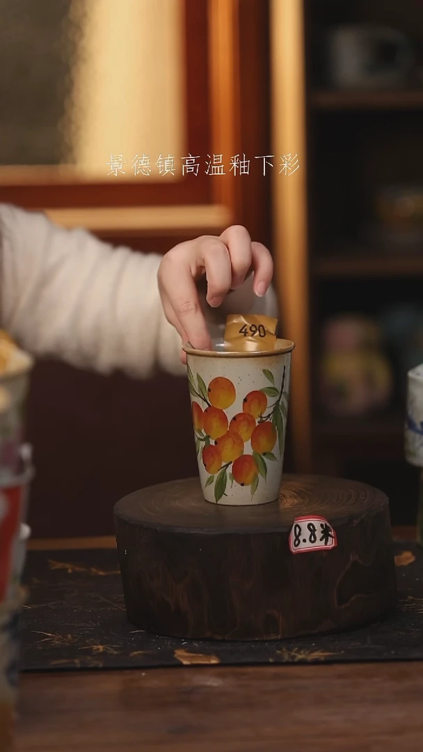 陶瓷 景德镇高温釉下手绘陶瓷@L490@