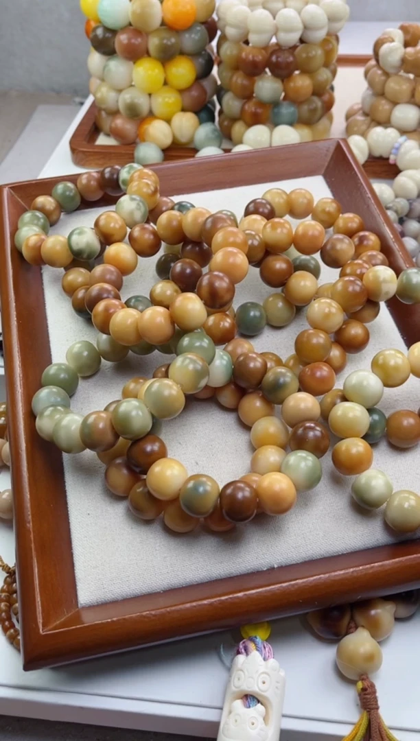 菩提根/象牙果手串干磨青芒苹果16*18mm瑕疵不补随机