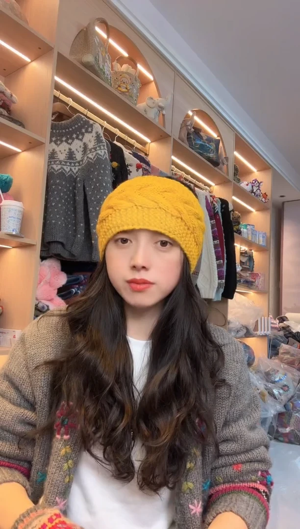 羊毛纯手工黄色发带