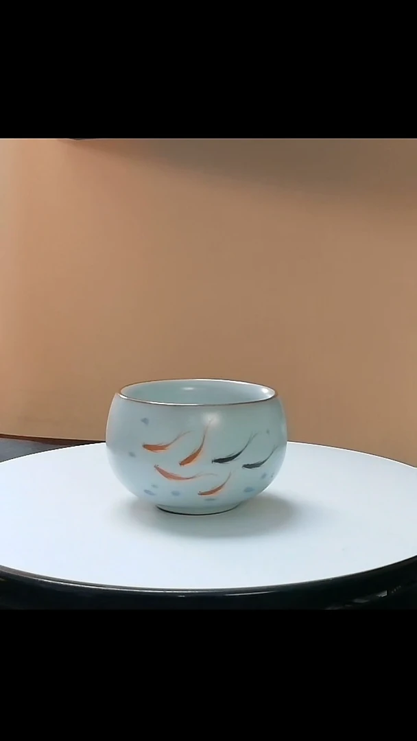 主人杯手绘鱼禅定主人杯