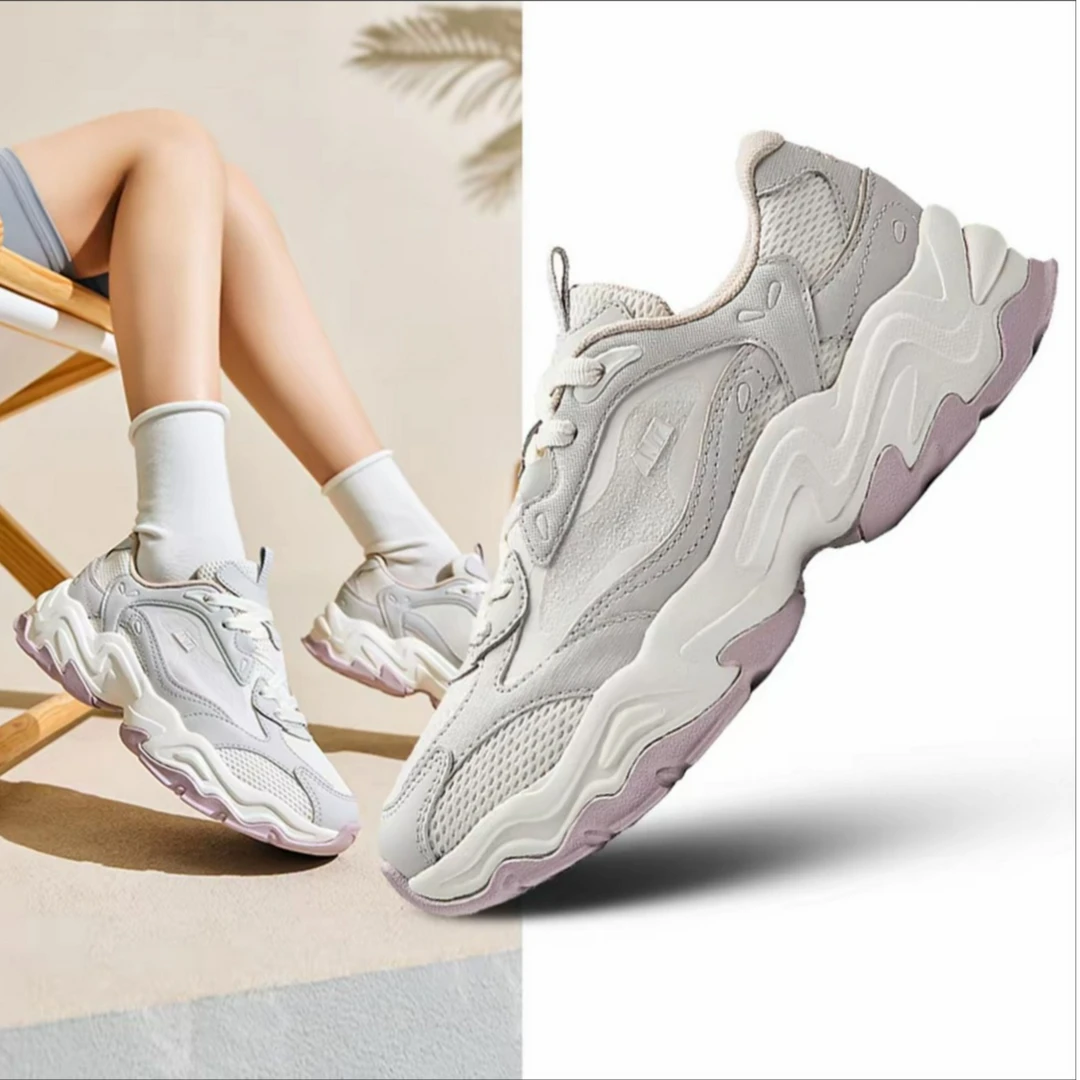 安踏陨石VENT休闲鞋厚底增高透气女款百搭老爹鞋122528858