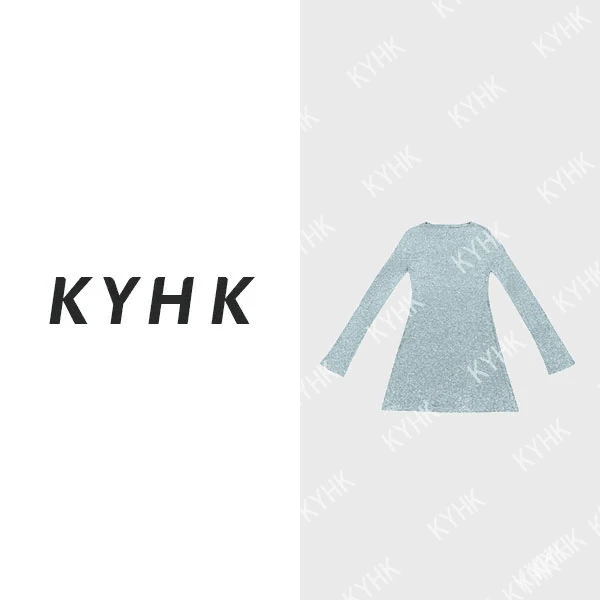 KYHK 极简微喇长袖圆领休闲收腰T裙240865