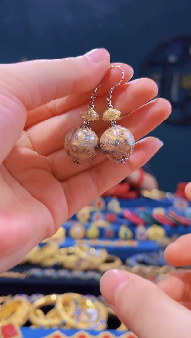 【闪购商品】非遗绝技 犀皮漆耳环 米