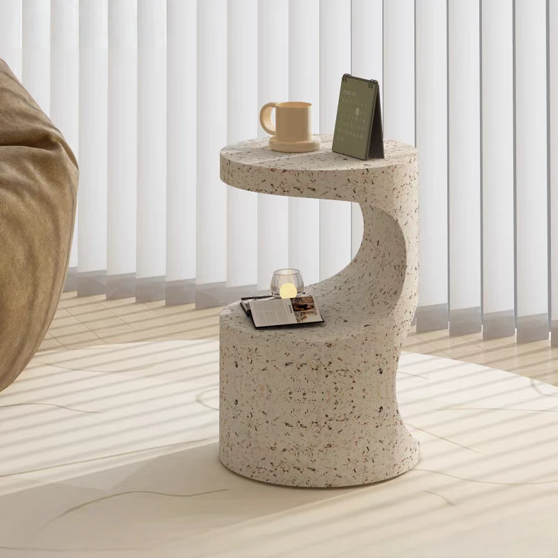 现代轻奢奶油风客厅沙发边几创意角几桌阳台小圆桌简约茶几床头柜