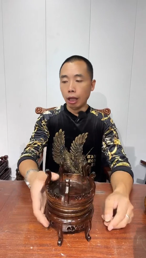 木香炉底座黑13*14*9一对