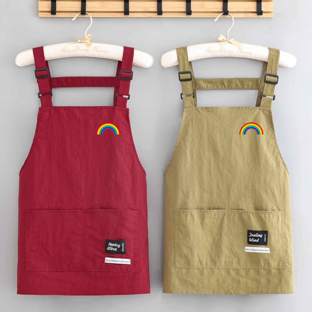 无袖防水新款罩衣家用厨房做饭工作服餐饮服务员防水防污围裙定制