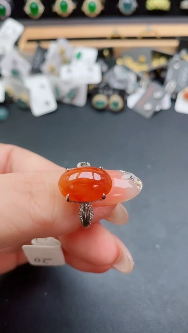 银S925镶嵌戒指翡翠1