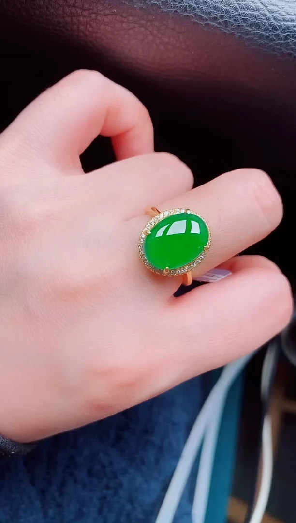 【闪购商品】翡翠戒指银S925镶嵌天然a货翡翠229