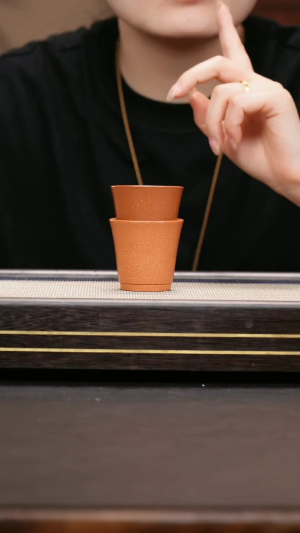 茶壶紫砂降坡泥闻香杯一对