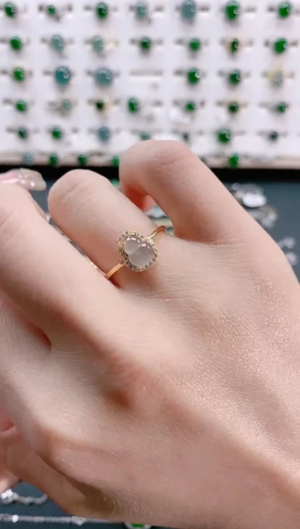 【闪购商品】翡翠戒指银S925镶嵌天然翡翠