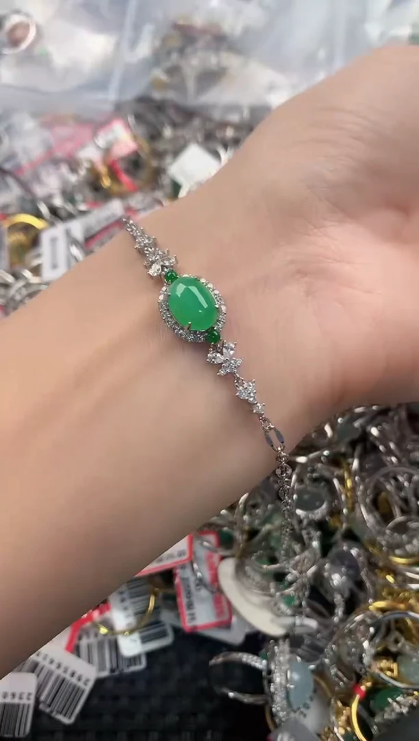 银S925镶嵌戒指翡翠111  6