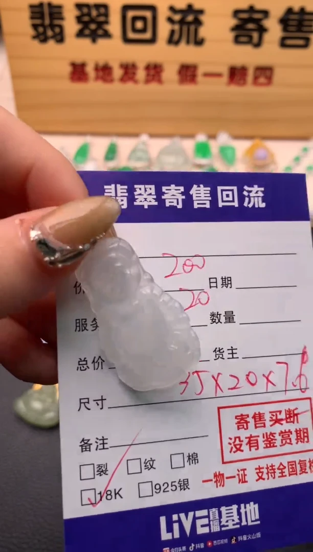 【闪购商品】翡翠颈饰18K金镶嵌21009683