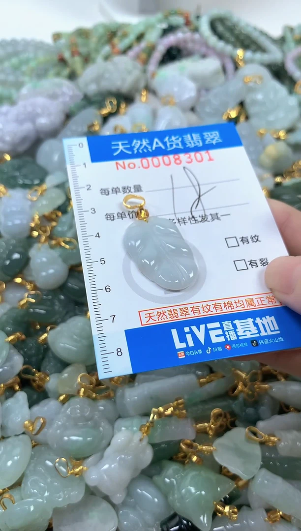 颈饰未镶嵌翡翠净货挂件-8301