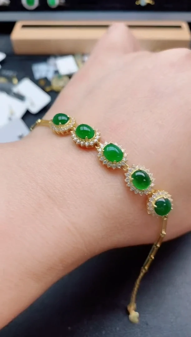 银S925镶嵌戒指翡翠1