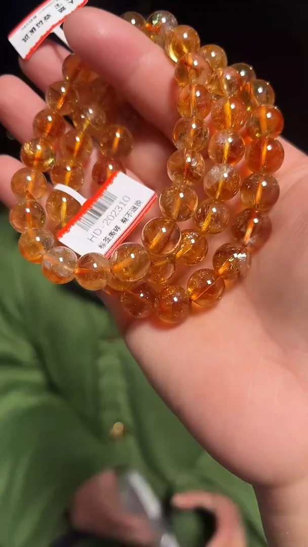 【闪购商品】黄晶手链未镶嵌天然黄塔晶手串多样性发一10mm