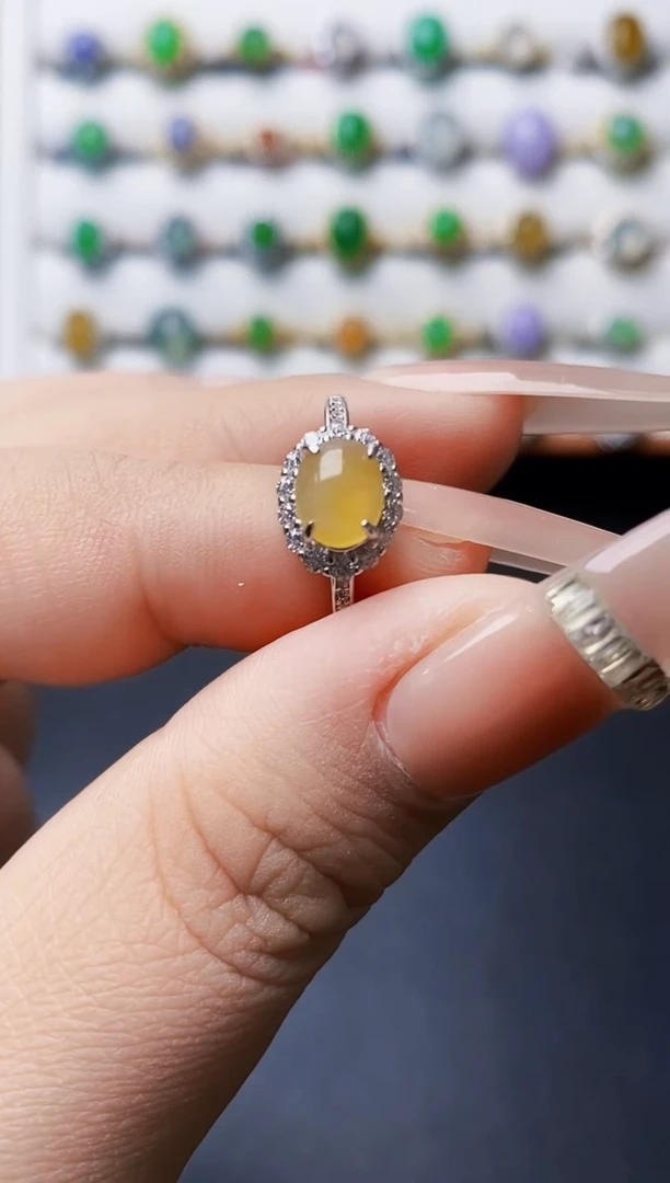 银S925镶嵌戒指翡翠0012