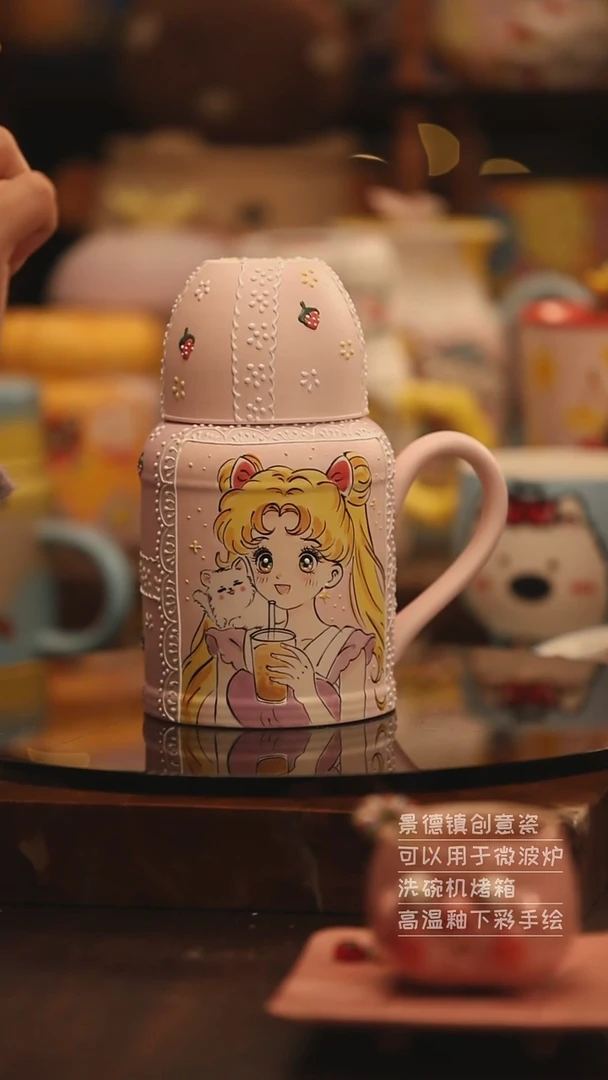 陶瓷景德镇可爱陶瓷釉下彩绘设计师款