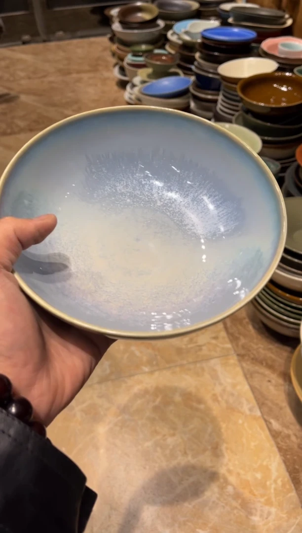 【闪购商品】瓷片314粉黛平底锅盘1个