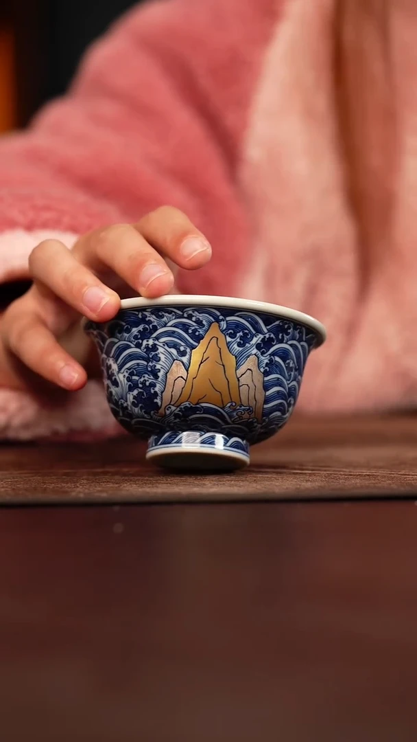 杯子陶水造金山银山杯子