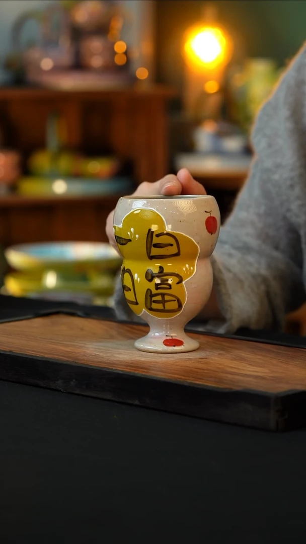 杯手绘心瓷陶瓷浮力