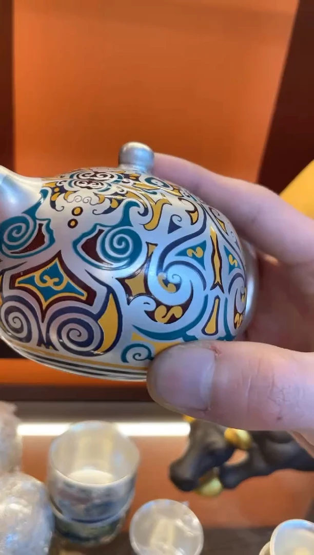 【闪购商品】瓷片@@@@@@@@@@@@@金银错饕餮银壶