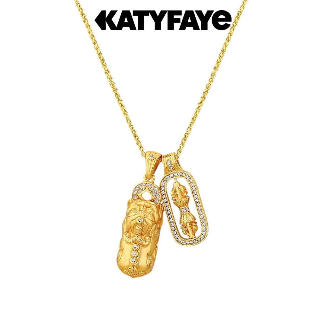 铜合金项链 古法貔貅项链高端大气2025新款高品质金色国风轻奢