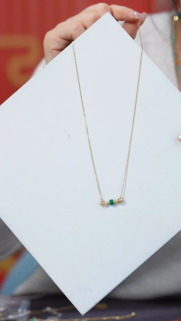 【闪购商品】绿松石项链18K金镶嵌1