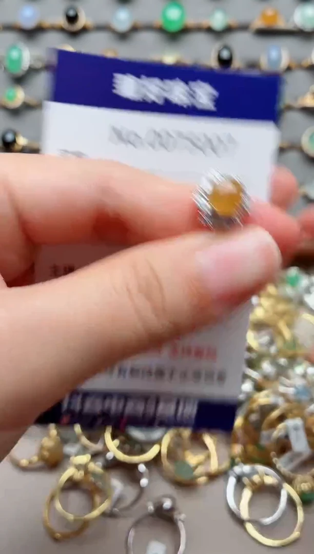 银S925镶嵌戒指翡翠1