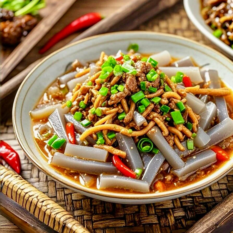 陕西秦岭魔芋豆腐纯手工0脂肪代餐烧烤火锅凉拌半成品关东煮食材