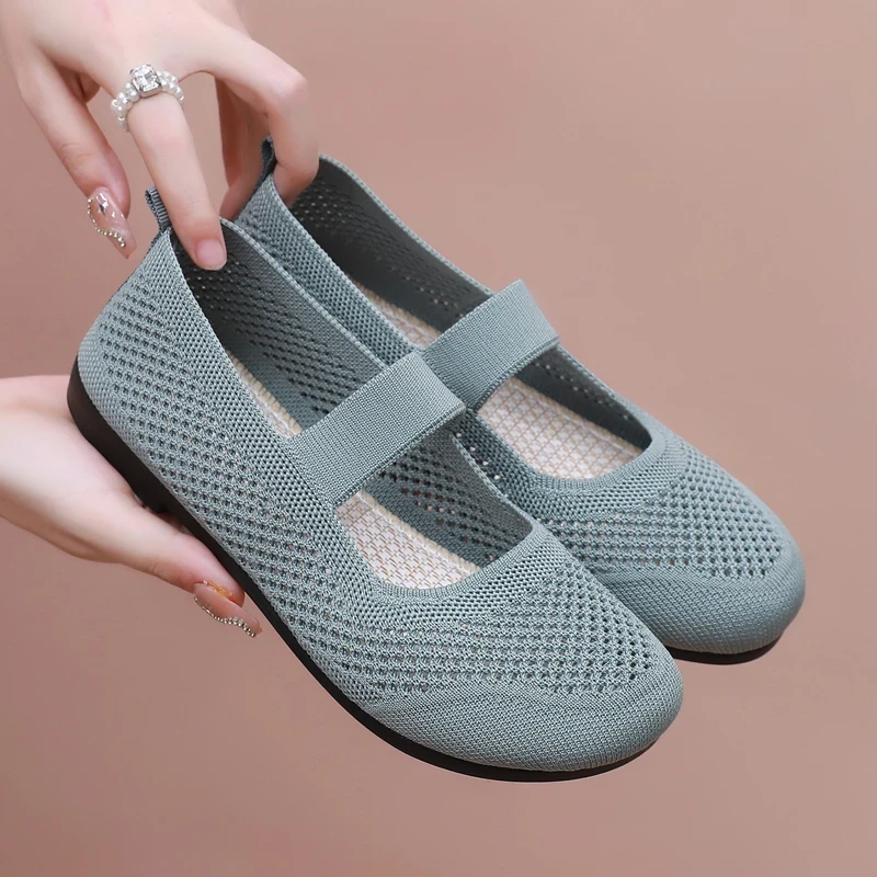 2025老北京新款单鞋休闲夏季透气软底妈妈鞋网鞋老年舒适防滑软弹