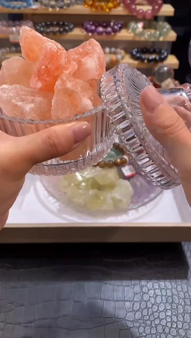 水晶手链未镶嵌橙色扩香石+小碗约500g多样性发一