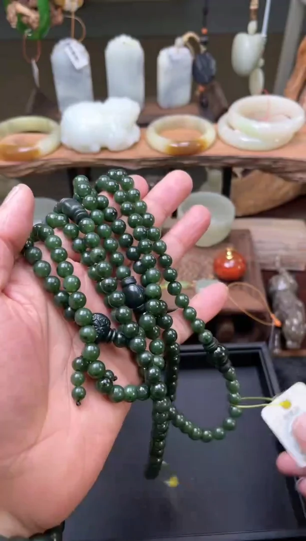 【闪购商品】和田玉项链未镶嵌俄七108卡8碧玉 多样性发一