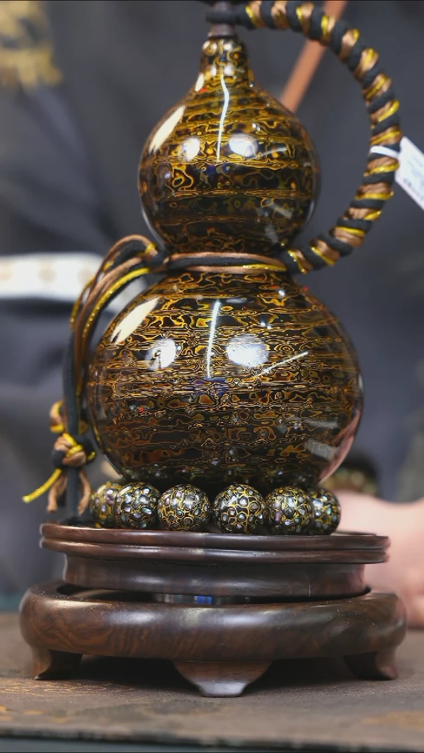 【闪购商品】YE148漆艺酒葫芦不包手串及旋转底座