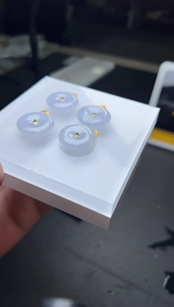 翡翠挂件18K金镶嵌平安扣FL11多样性发其一CP