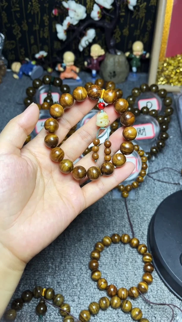 金丝楠手串/手链、*沉1.2小龙胆纹98