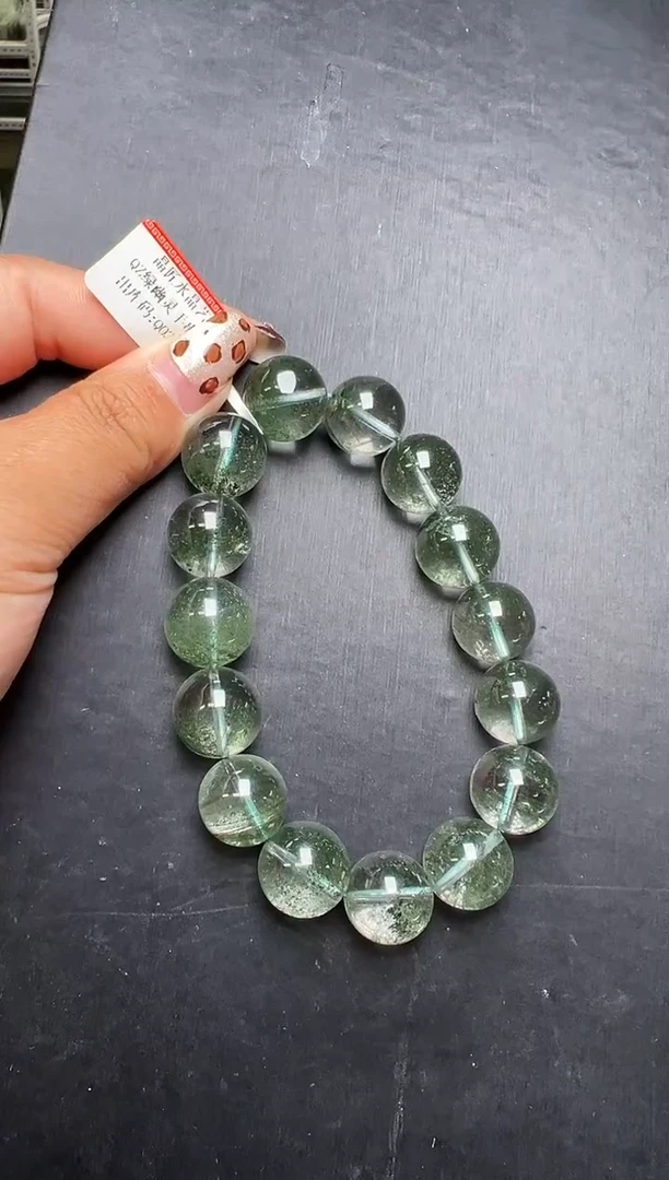 未镶嵌手串水晶绿幽灵手串15m+ M37643