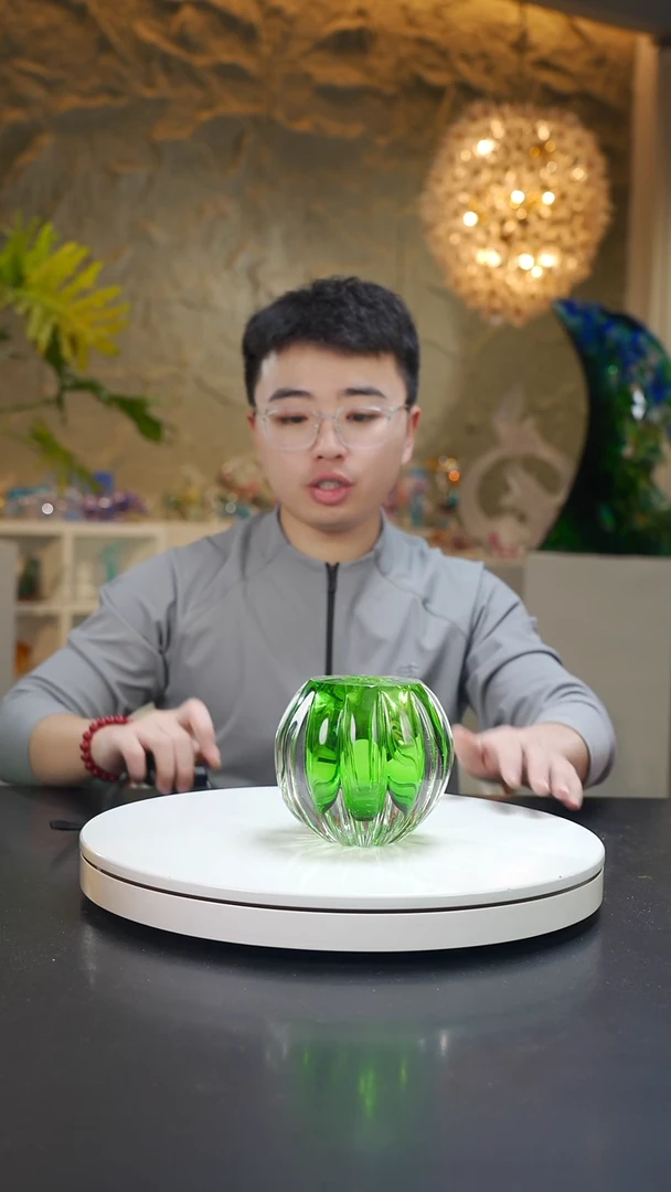 手工艺品琉璃祖母绿南瓜香薰瓶