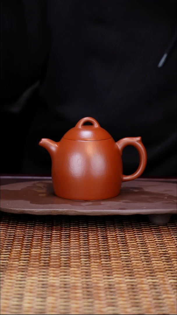 茶壶紫砂汀禾紫砂全手工朱泥大红袍《秦权》180cc