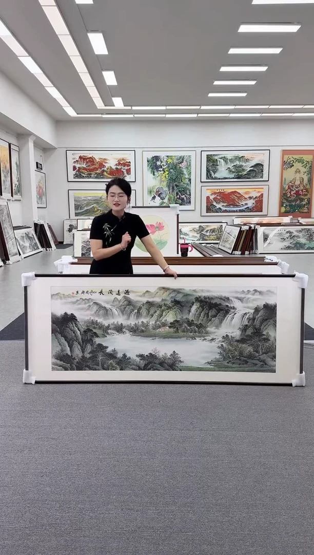 国画手绘  219*88  源远流长