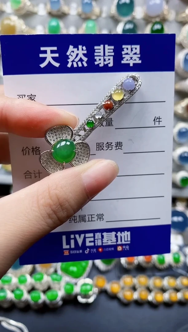 翡翠银S925镶嵌颈饰707