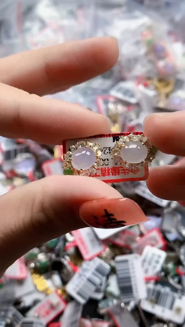 银S925镶嵌戒指翡翠天然A货缅甸翡翠
