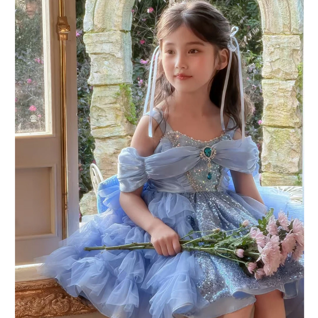 【已开价】爱莎公主裙女童生日礼服裙子夏季新款小女孩艾莎公主裙