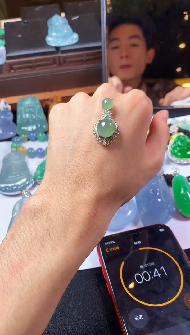 18K金镶嵌定制翡翠羊****?PA-蛋面