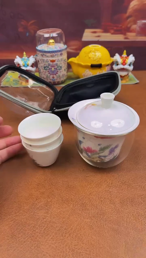 陶瓷茶具摆件旅行套组