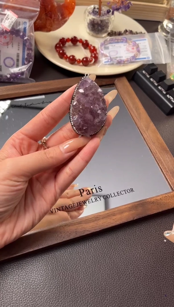 未镶嵌手链水晶22-25紫水晶挂件