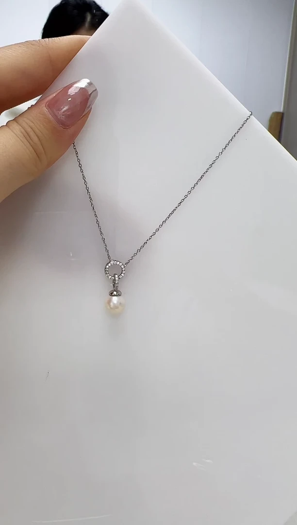 【闪购商品】海水珍珠DA银S925镶嵌套链 C1384