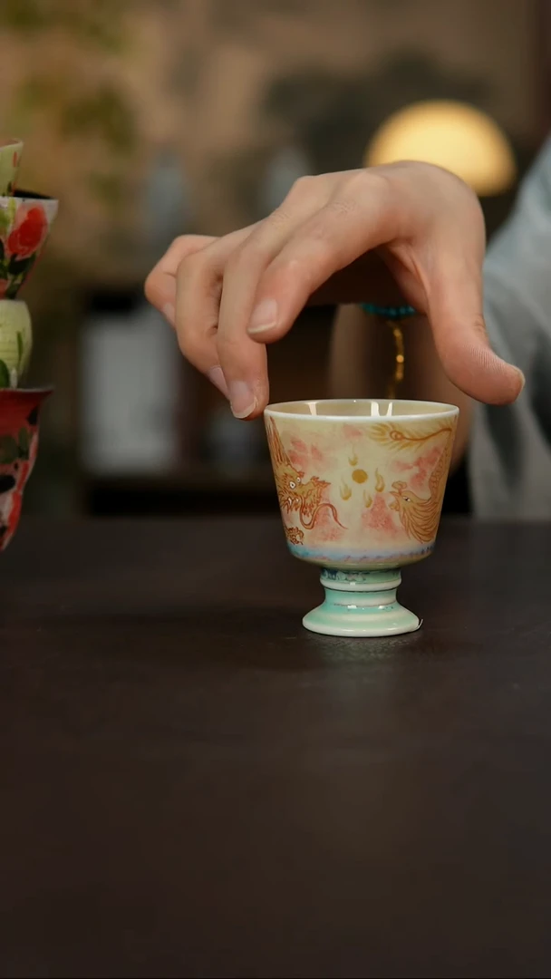 杯景德镇陶瓷杯碗柴烧多人