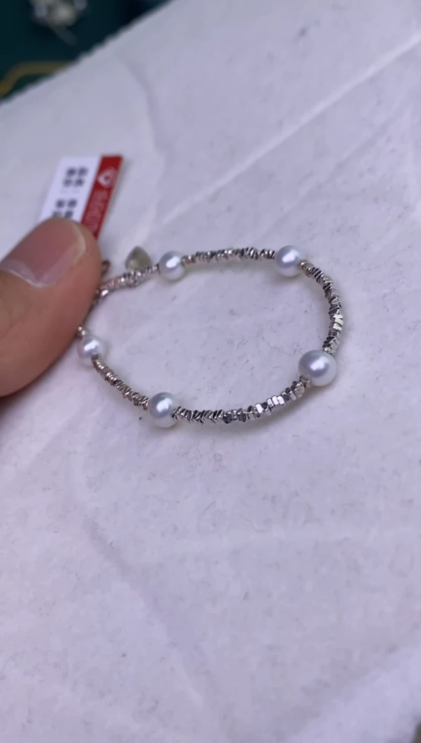 【闪购商品】淡水珍珠手绳银S925镶嵌1