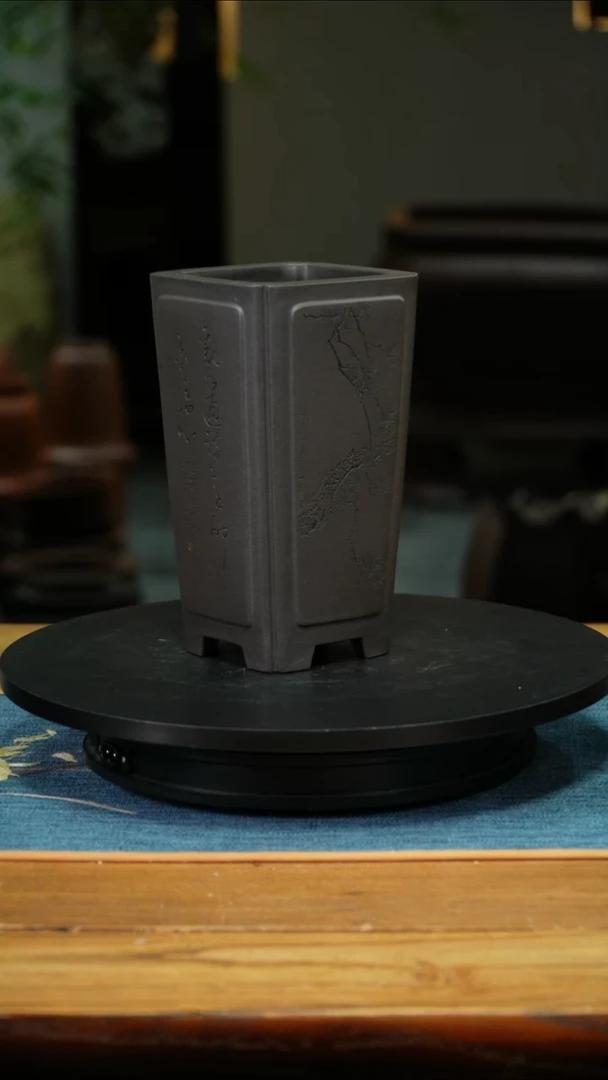 紫砂花盆美****P精品兰花微