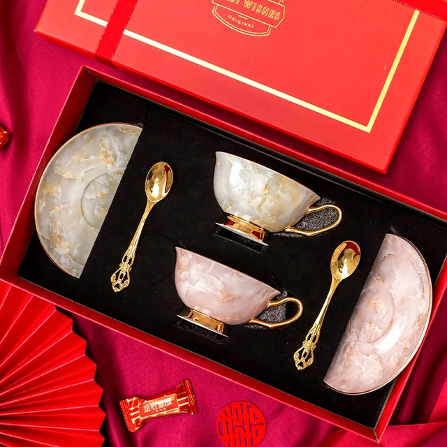 送闺蜜新婚礼物实用新人结婚女生订婚伴手礼高级茶具小众杯子礼盒